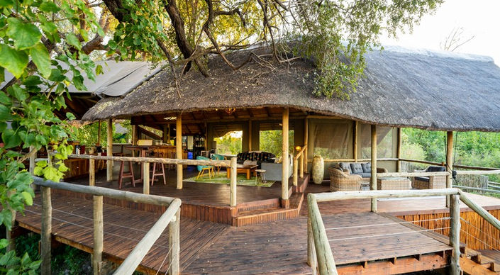 Deck and Mess Area at Rra Dinare Safari Camp in The Okavango with Safari Ambitions