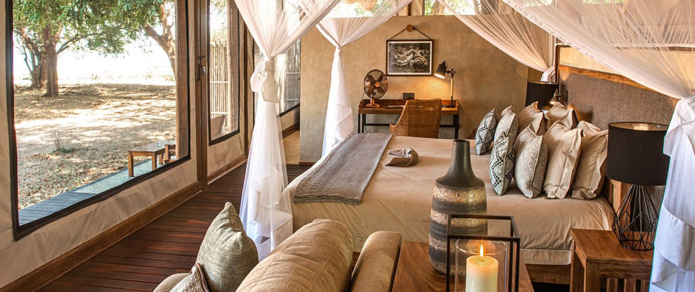 Guest Suite at Chiawa Camp in The Lower Zambezi National Park in Zambia with Safari Ambitions