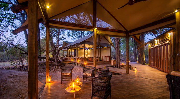 Guest Area at Kwara Safari Camp in The Okavango Delta in Botswana with Safar Ambitions