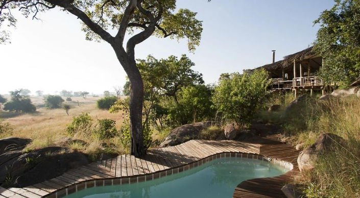 Overlooking the swimming pool at Lamai Private House in The Serengeti in Tanzania with Safari Ambitions