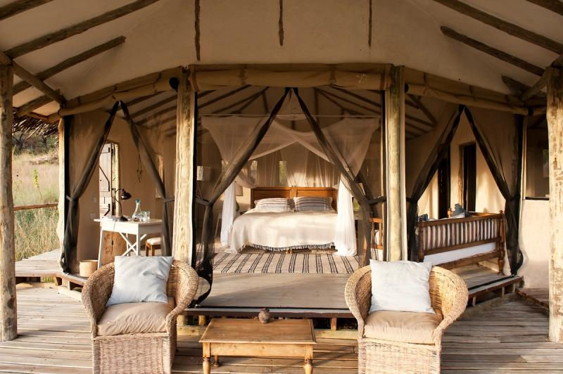 Open fronted guest suite at Lamai Serengeti Safari Camp in The Serengeti in Tanzania with Safari Ambitions