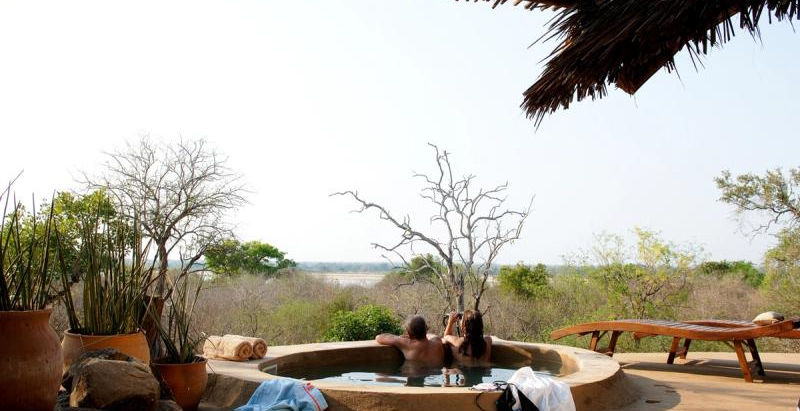 Private plunge pools at Kiba Point Private Safari House in Nyerere National Park in Tanzania with Safari Ambitions