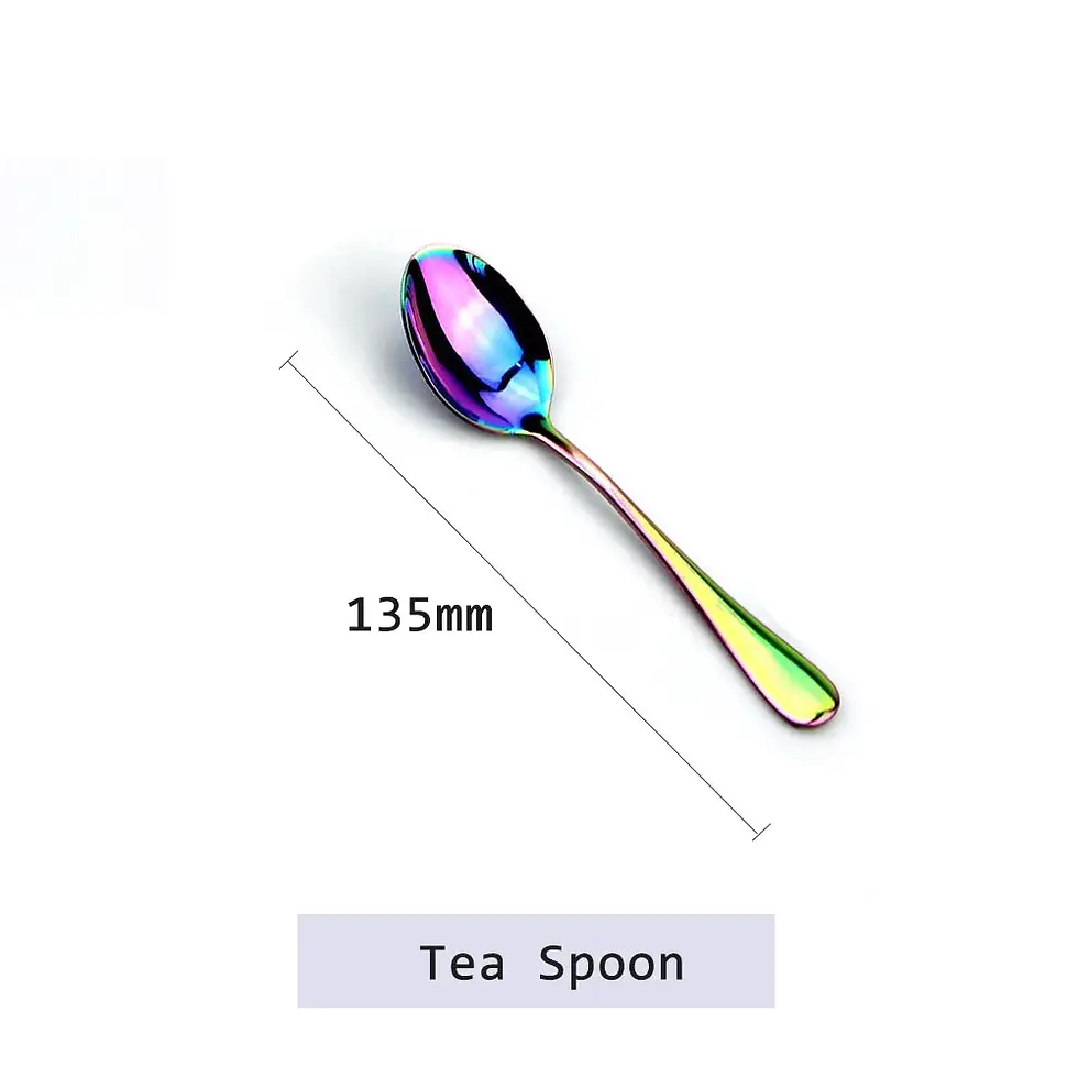 Thumbnail: JANKNG Stainless Steel Dinnerware Set Rainbow Colorfull