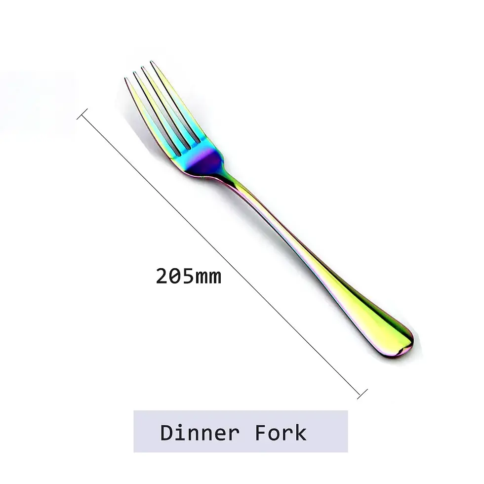 Thumbnail: JANKNG Stainless Steel Dinnerware Set Rainbow Colorfull