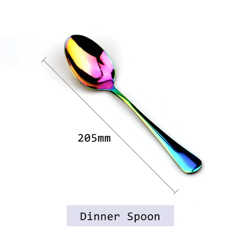 Thumbnail: JANKNG Stainless Steel Dinnerware Set Rainbow Colorfull