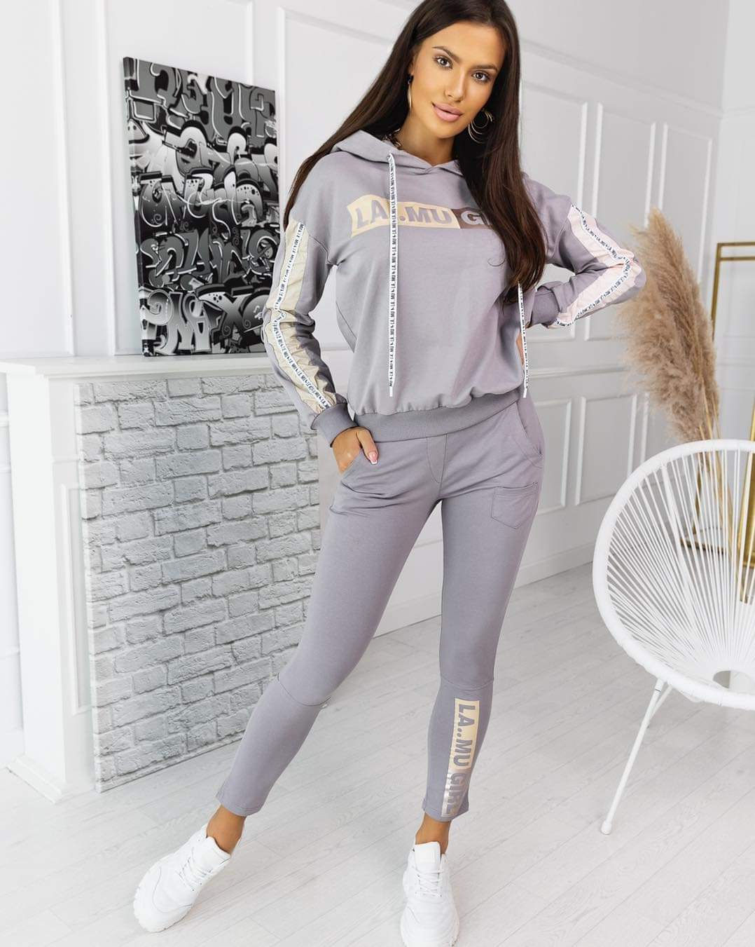 La..mu bluza dresowa LA..MU GIRL szara stalowa M/L -2