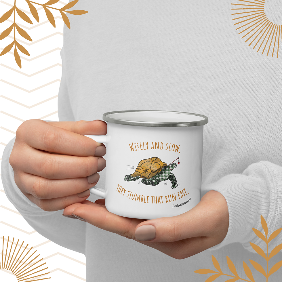 Thumbnail: Thalamus Plank Shakespeare Collection; Enamel Mugs - Wisely and slow...