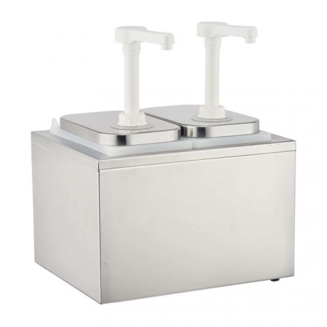 DISPENSER DUPLO 2X 2 L INOX 25X26 5X32 1.5 CM