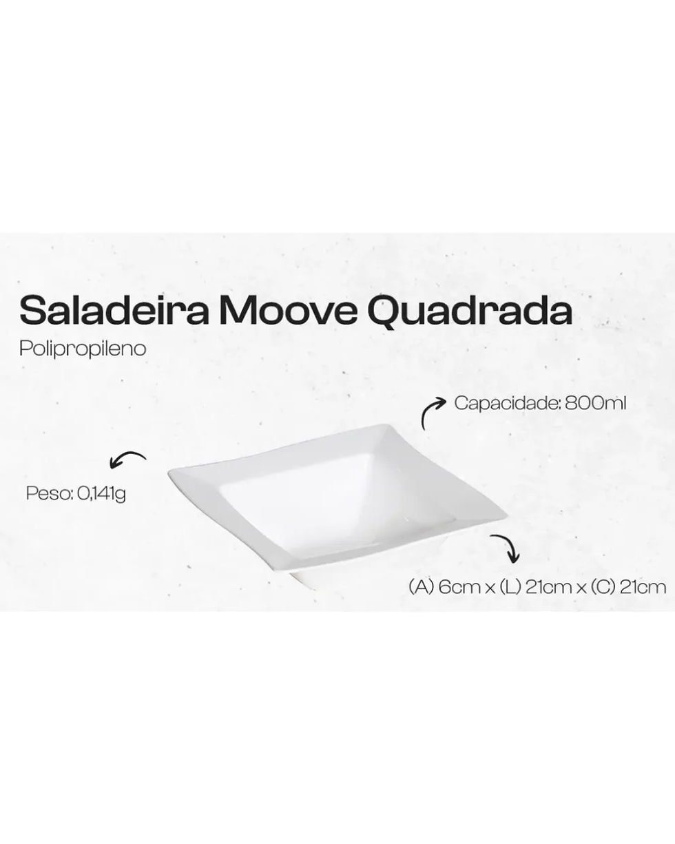 Miniatura: Saladeira Moove 800ml Quadrada Porta Salada Cumbuca