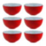 Kit 6 Tigelas Cerâmica 500ml Cereais Sopas Caldos Colorida