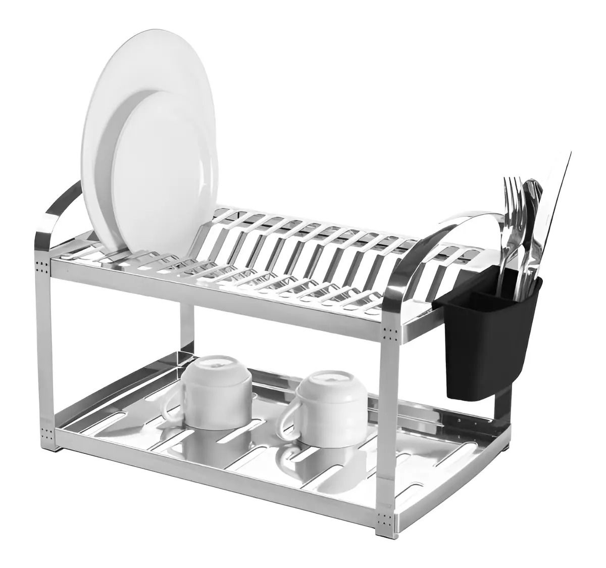Escorredor Louça 16 Pratos, Dois Andares Porta Talher Brinox