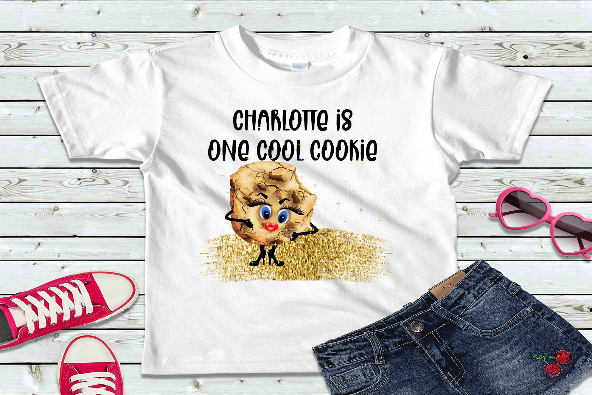 Personalised Girls T-Shirt - Cool Cookie Name