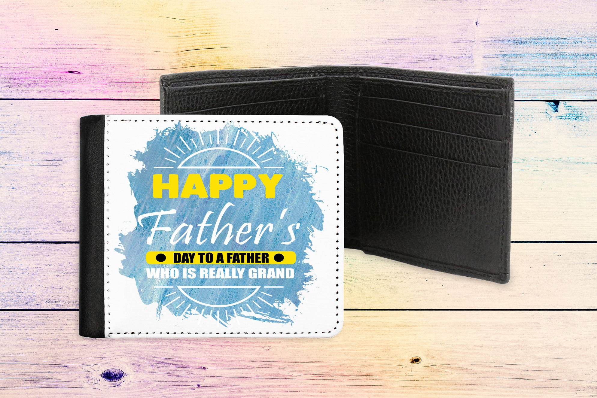 Personalised Leather Wallet - A Father Who Is Grand