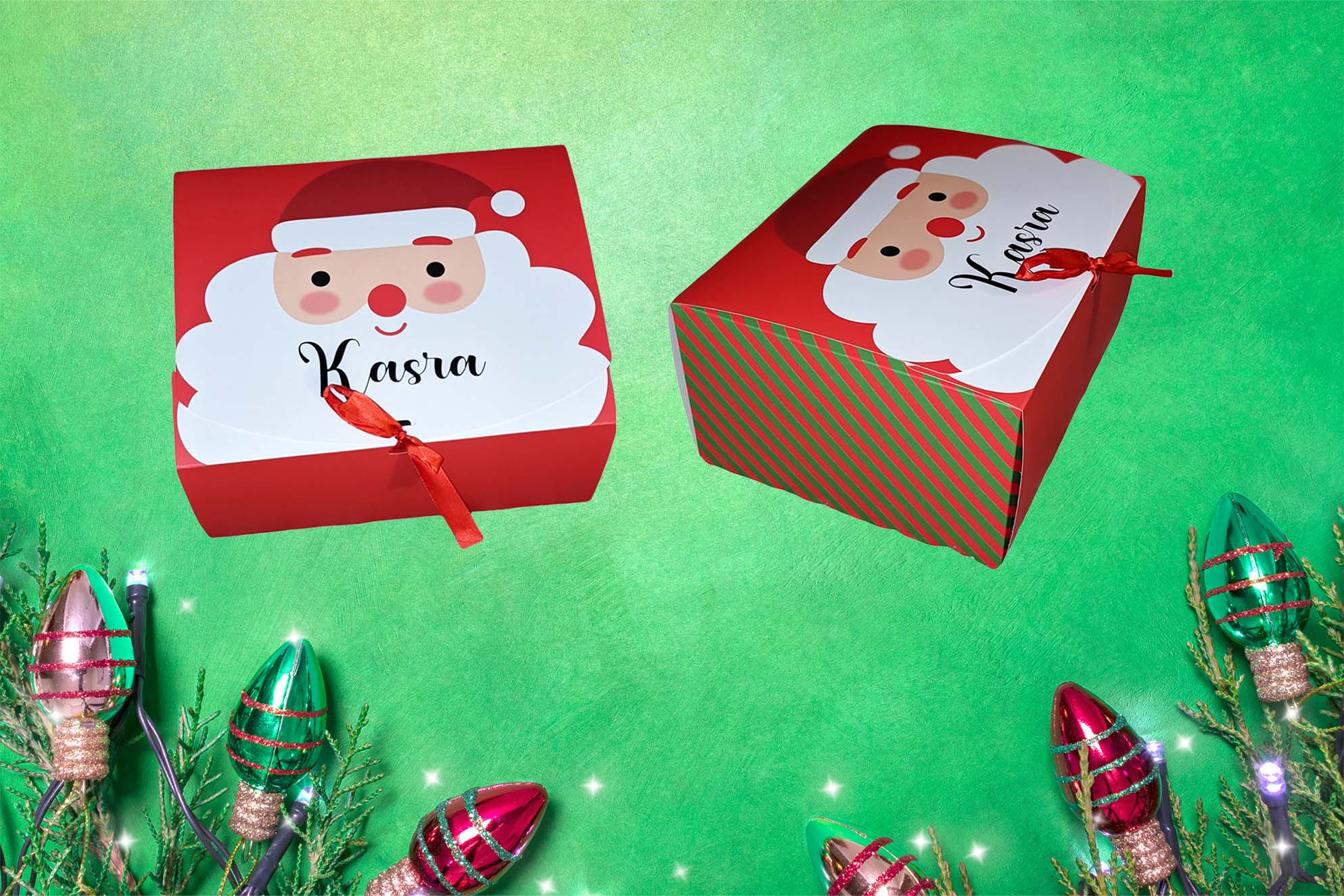 Personalised Santa Cardboard Large Gift Box
