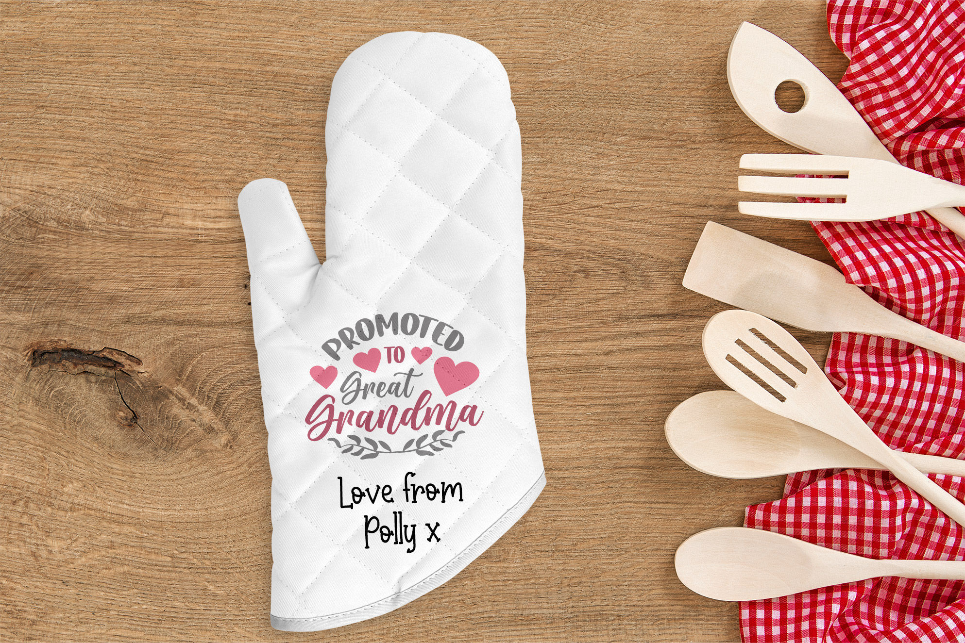 Personalised Oven Mitt - Promoted To Great Grandma