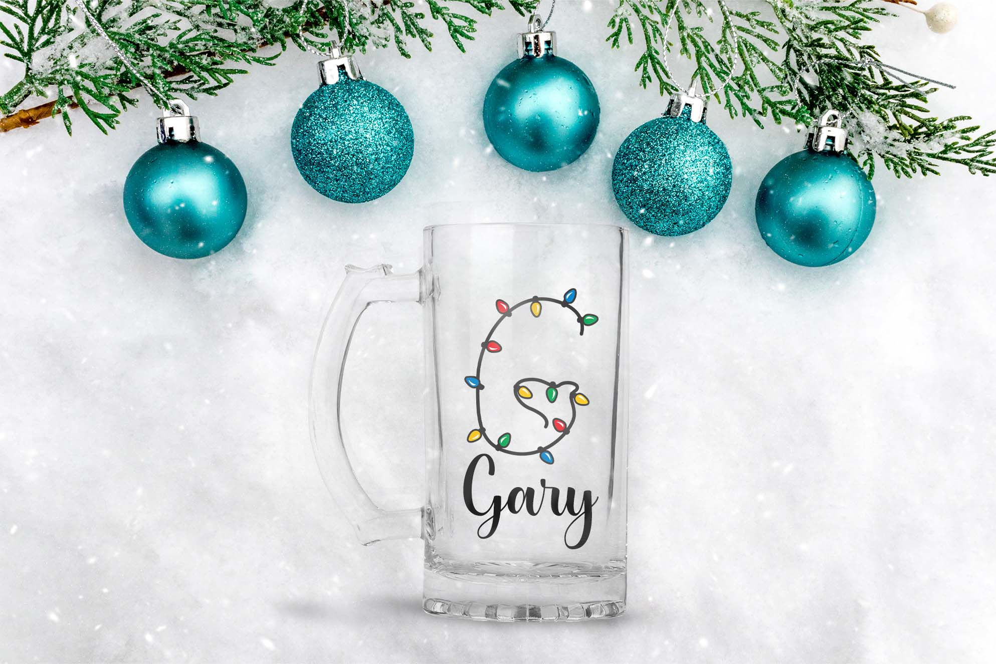 Personalised Stein Lights Initial Name Christmas