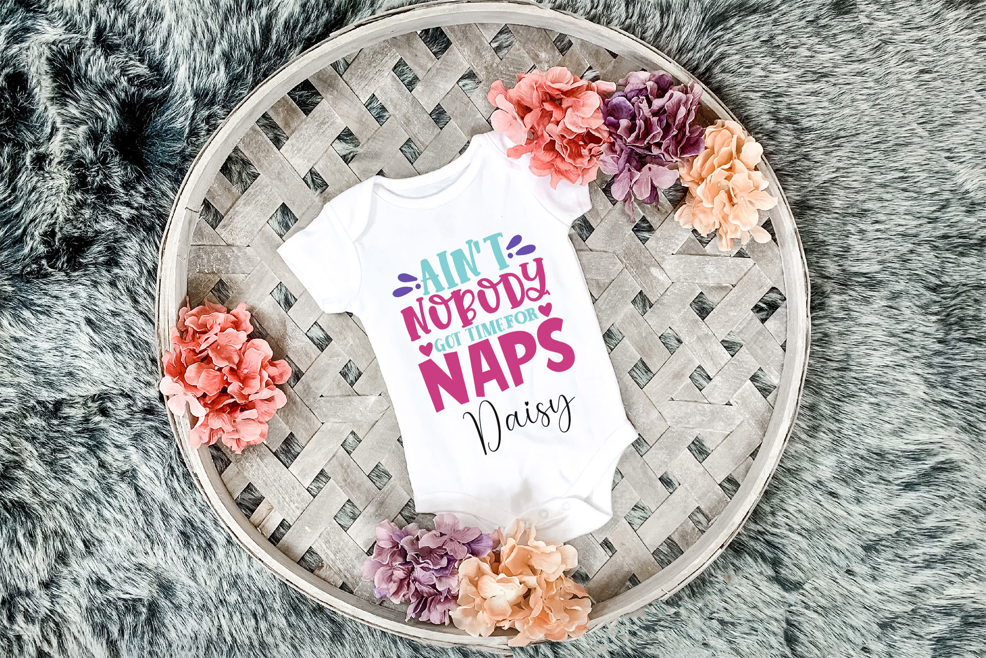 Personalised Baby Vest - Ain't Nobody Got Time For Naps Name