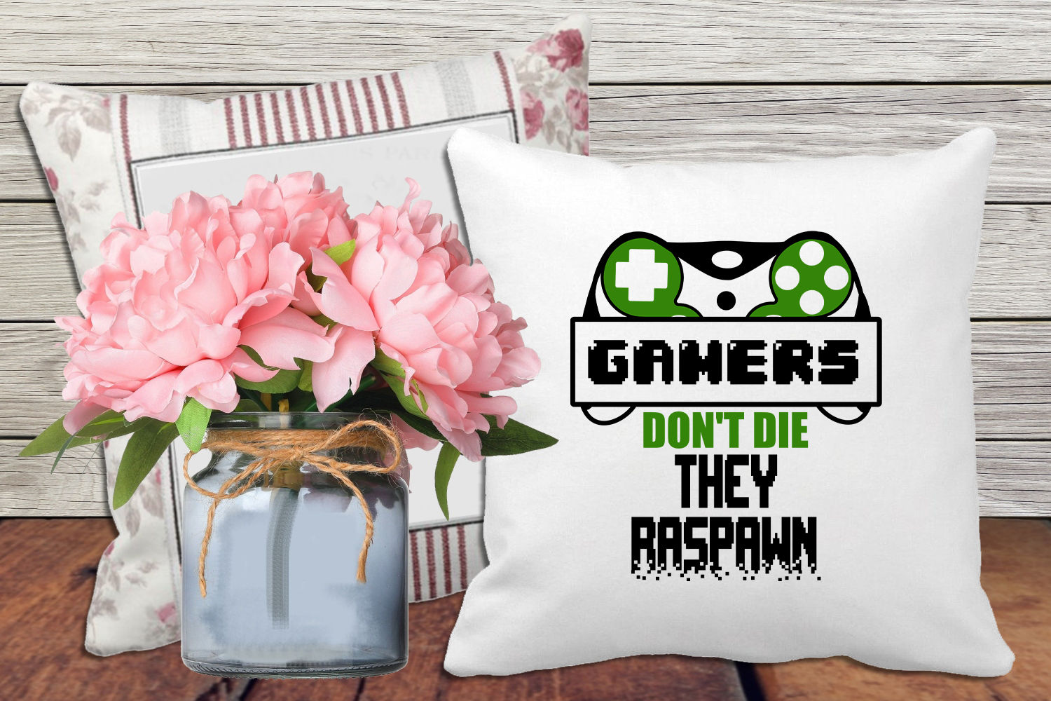 Personalised Cushion - Gamers Don't Die They Respawn