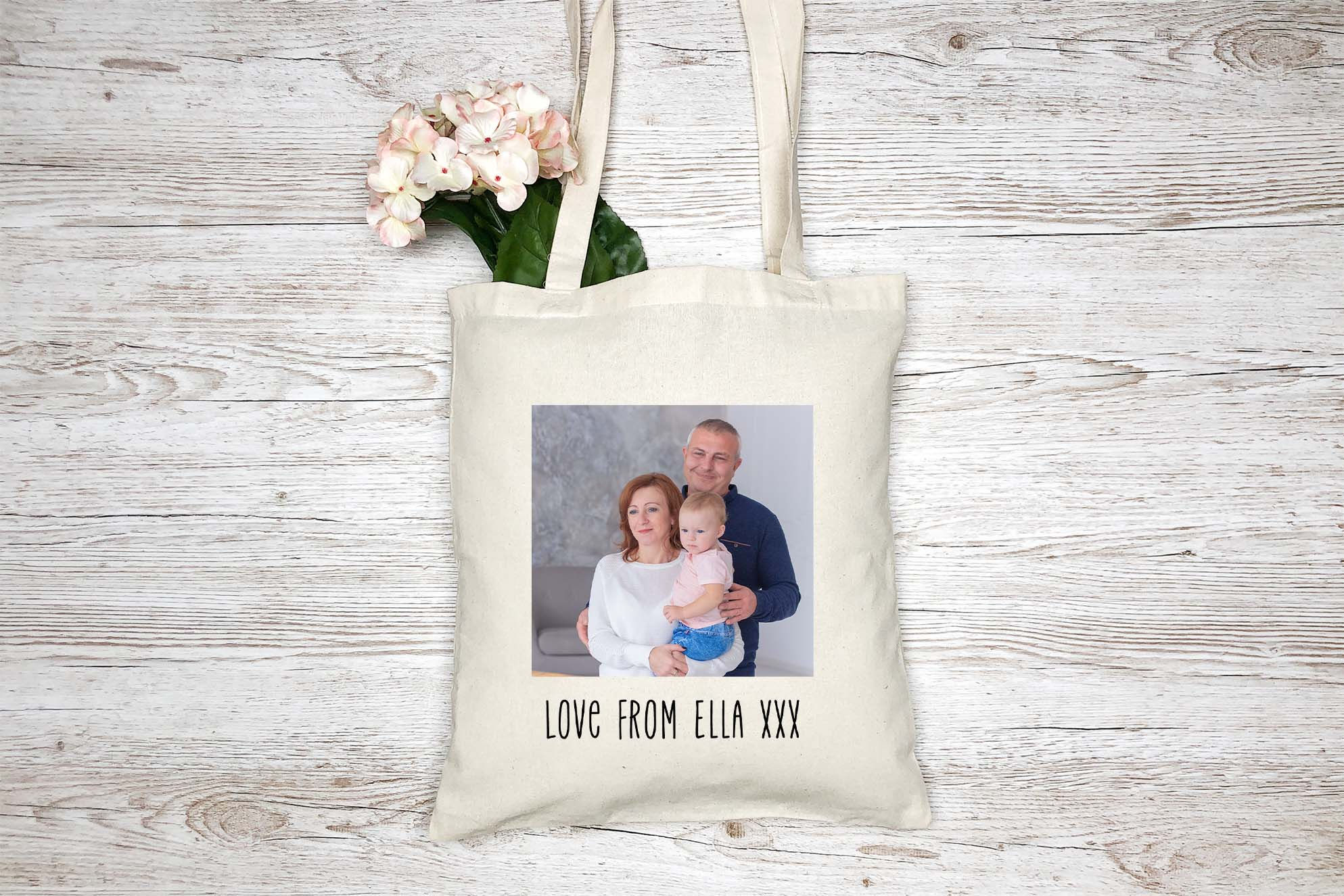 Personalised Shopper Tote Bag - Photo Upload And Message