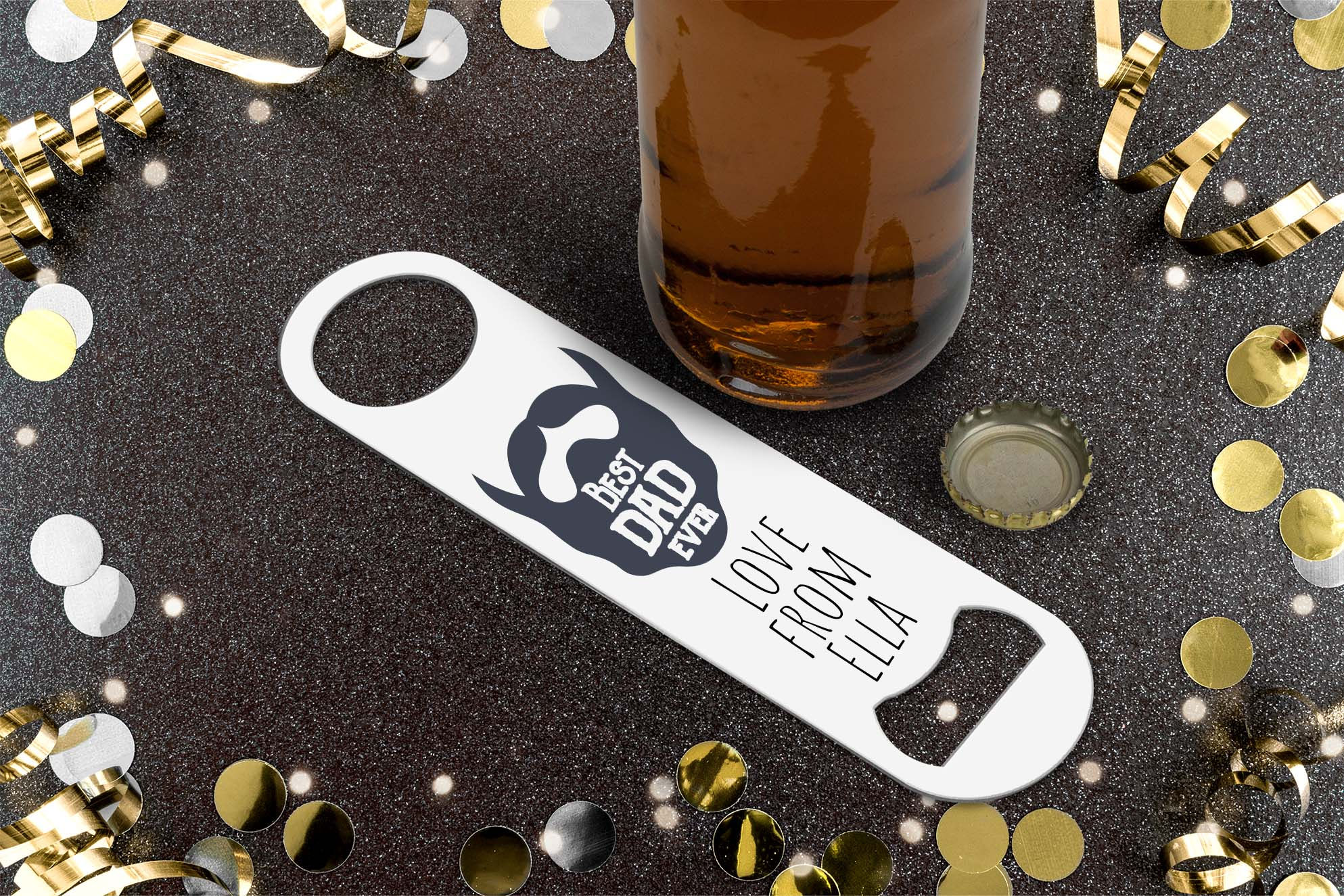 Personalised  Bottle Opener - Best Dad Ever Beard