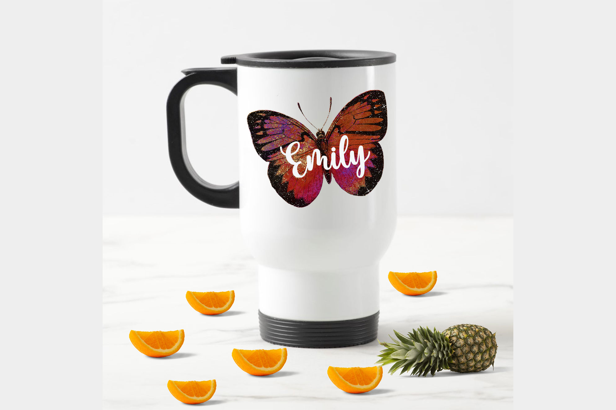 Personalised Travel Mug - Butterfly Name