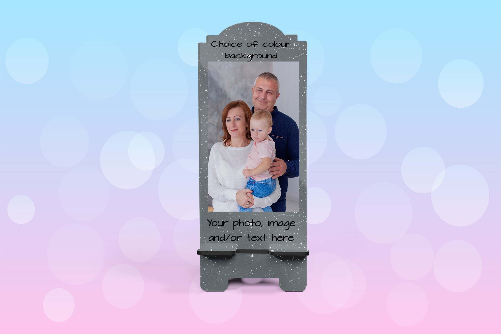 Personalised Phone Stand - Photo Text Image Upload