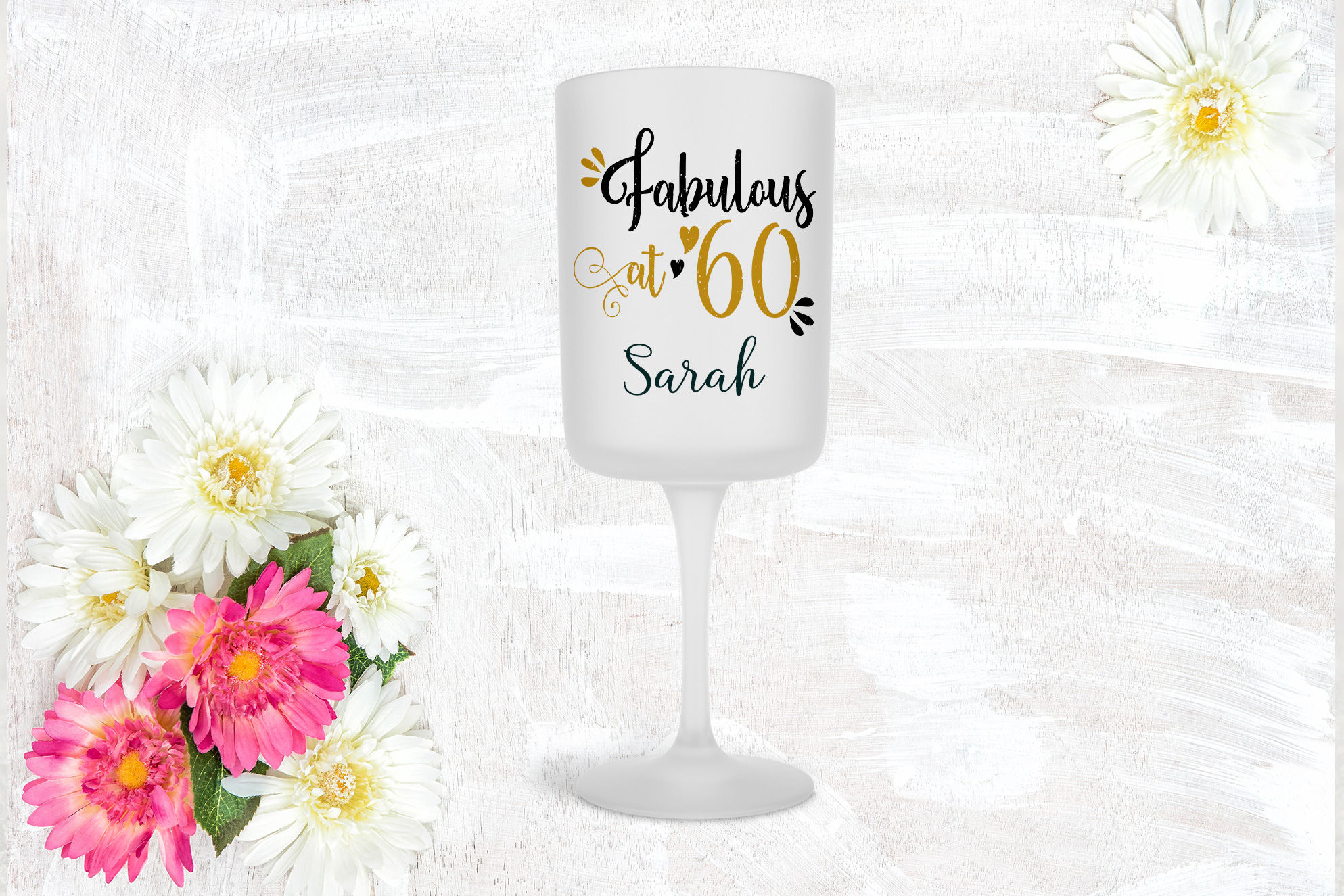 Personalised Wine Glass - Fabulous At 60 Name