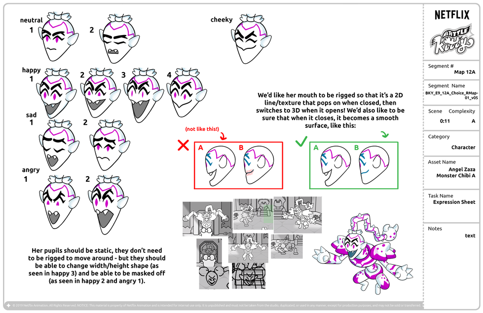 Zazangel chibi map model expression sheet
