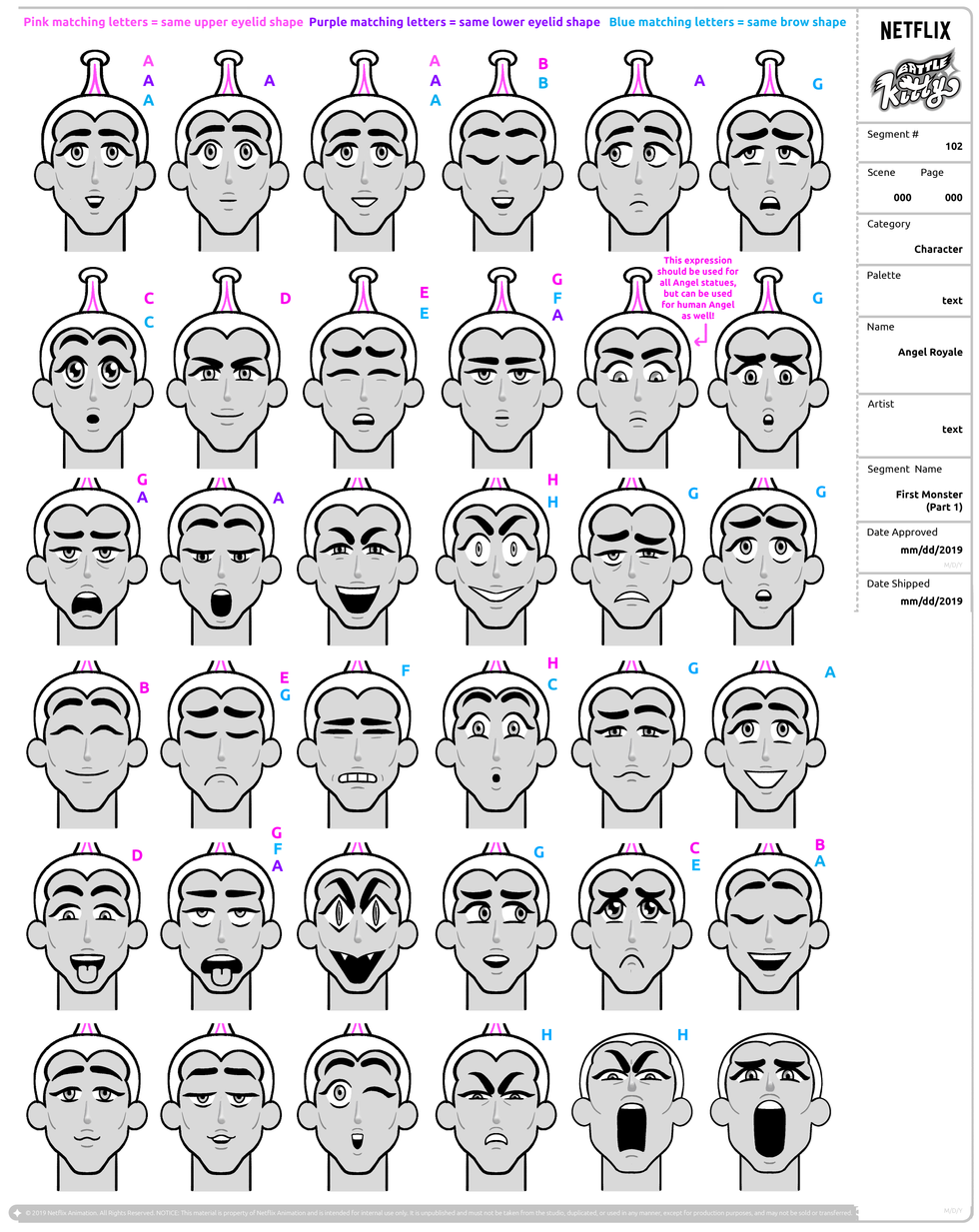 Angel Royale expression sheet
