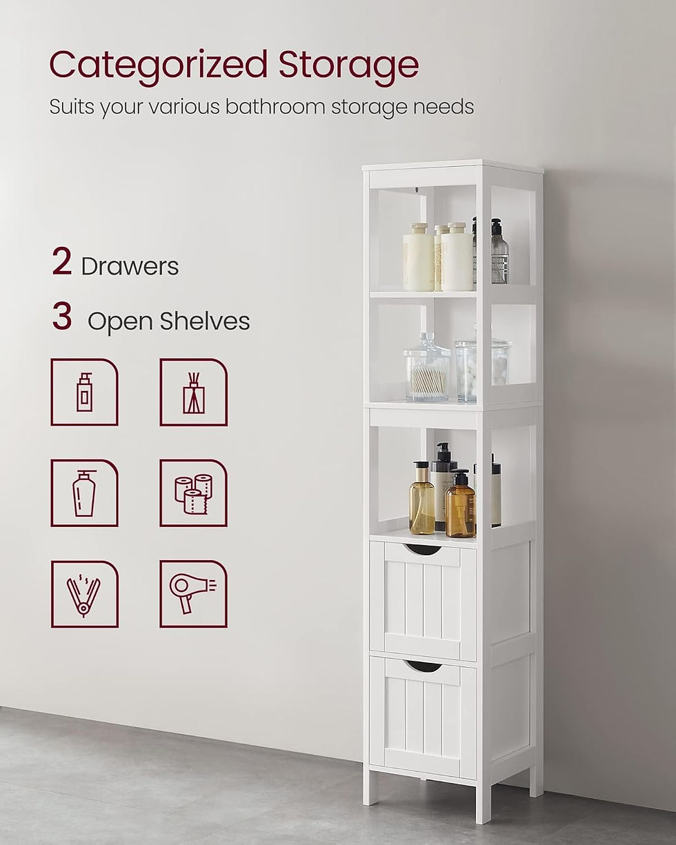 Thumbnail: VASAGLE Bathroom Floor Cabinet, Bathroom Storage Organizer Rack Stand, Multifun