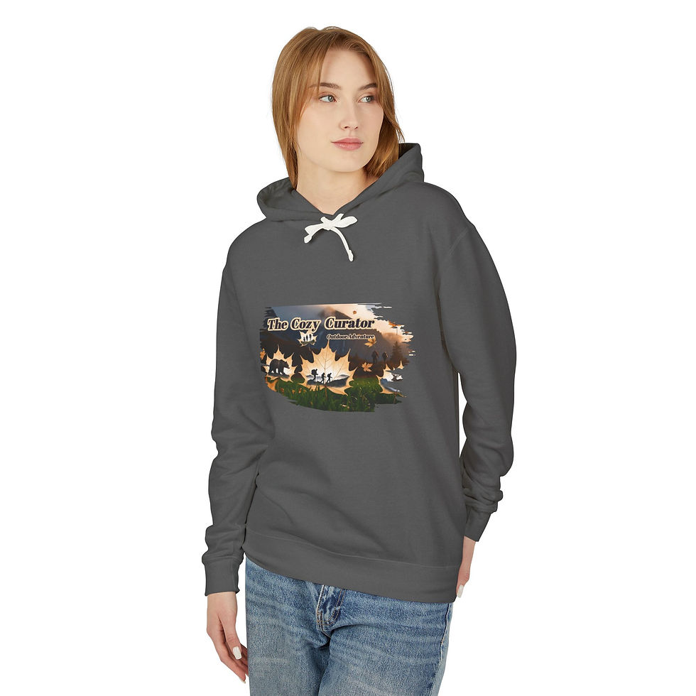Thumbnail: The Cozy Curator Unisex Lightweight Hooded Sweatshirt
