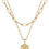 Thumbnail: -Gold Necklace for Women - 14K Solid Gold Over Layering 5900 Star Points
