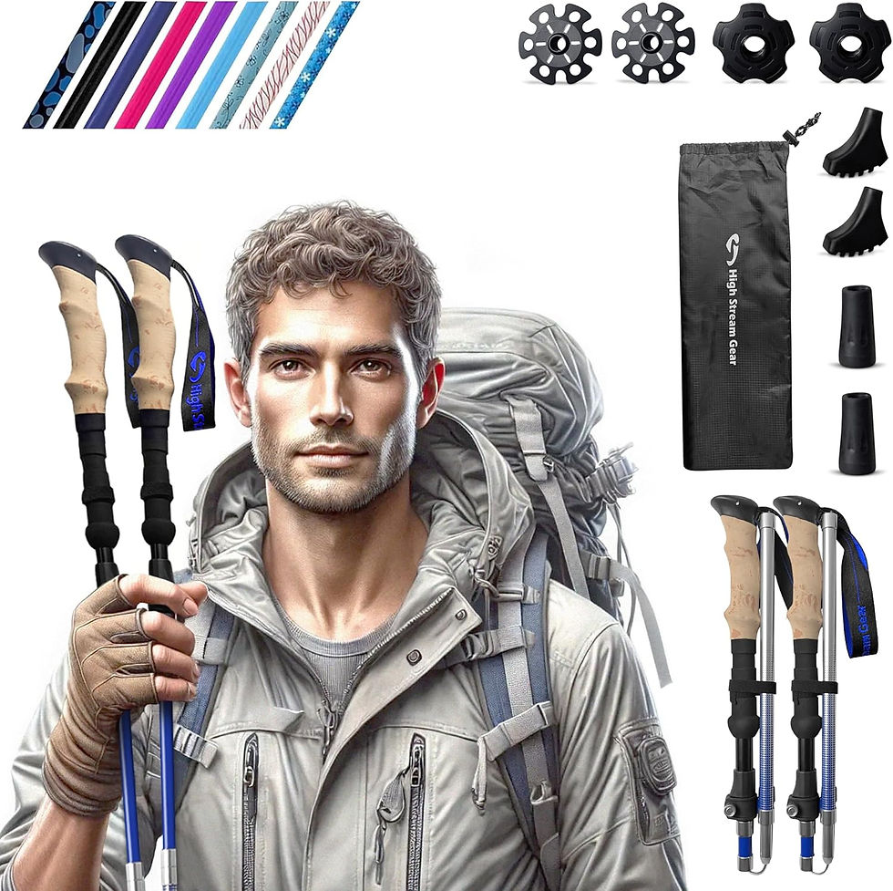 Thumbnail: Walking Sticks for Men & Women - 14.5" Foldable Hiking Poles for Backpacking, E