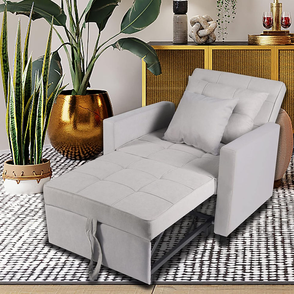 Thumbnail: Polar Aurora Sofa Bed Chair 3-in-1 Convertible, Lounger Sleeper, Single Recline