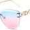 Thumbnail: -Sunglasses For Women Oversized Rimless Diamond Cutting Lens 7900 Star Points