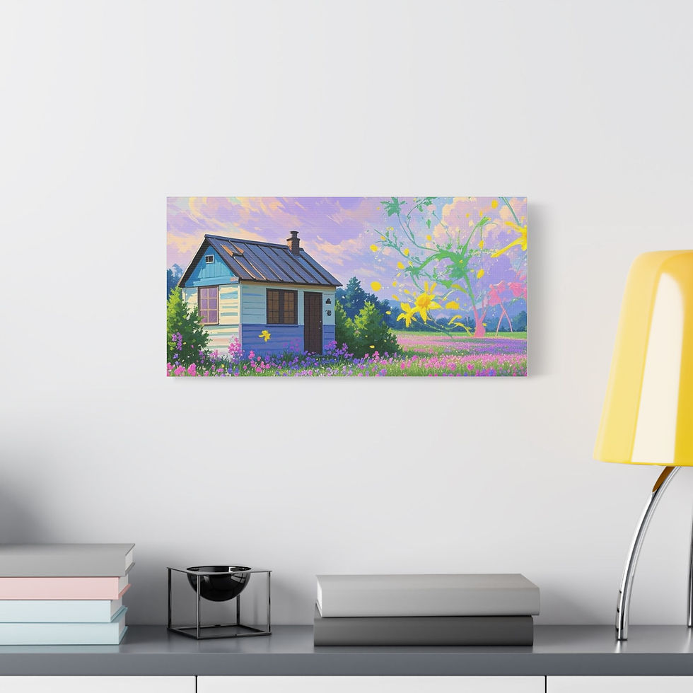 Thumbnail: "A Symphony of Colorful Tiny House Dreams" Art Inspired by artist Claude Monet