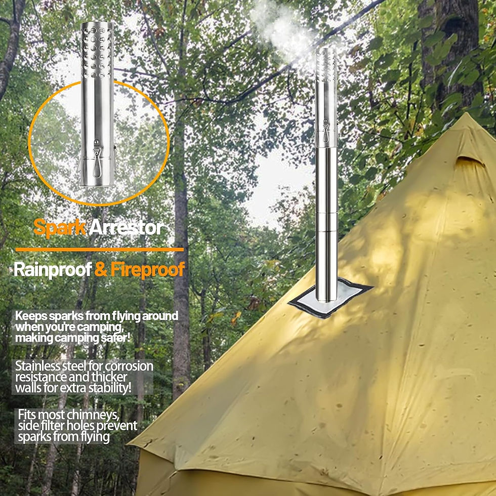 Thumbnail: Hot Tent Stove, AVOFOREST Wood Burning Stove, Portable Wood Stove with 6 Stainl
