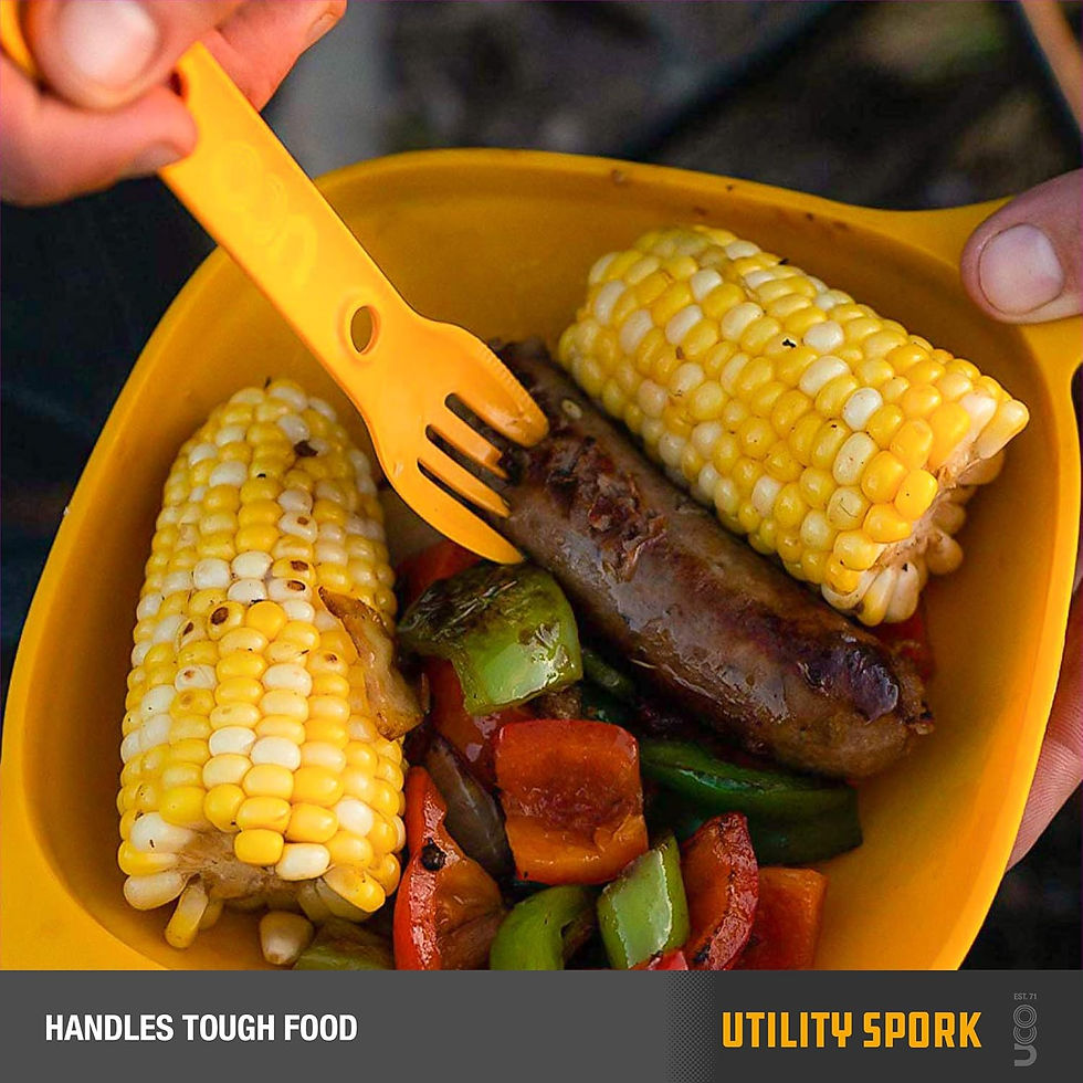 Thumbnail: UCO Utility Spork 3-in-1 Combo Spoon-Fork-Knife Utensil, 2-Pack, Gold/Sky Blue