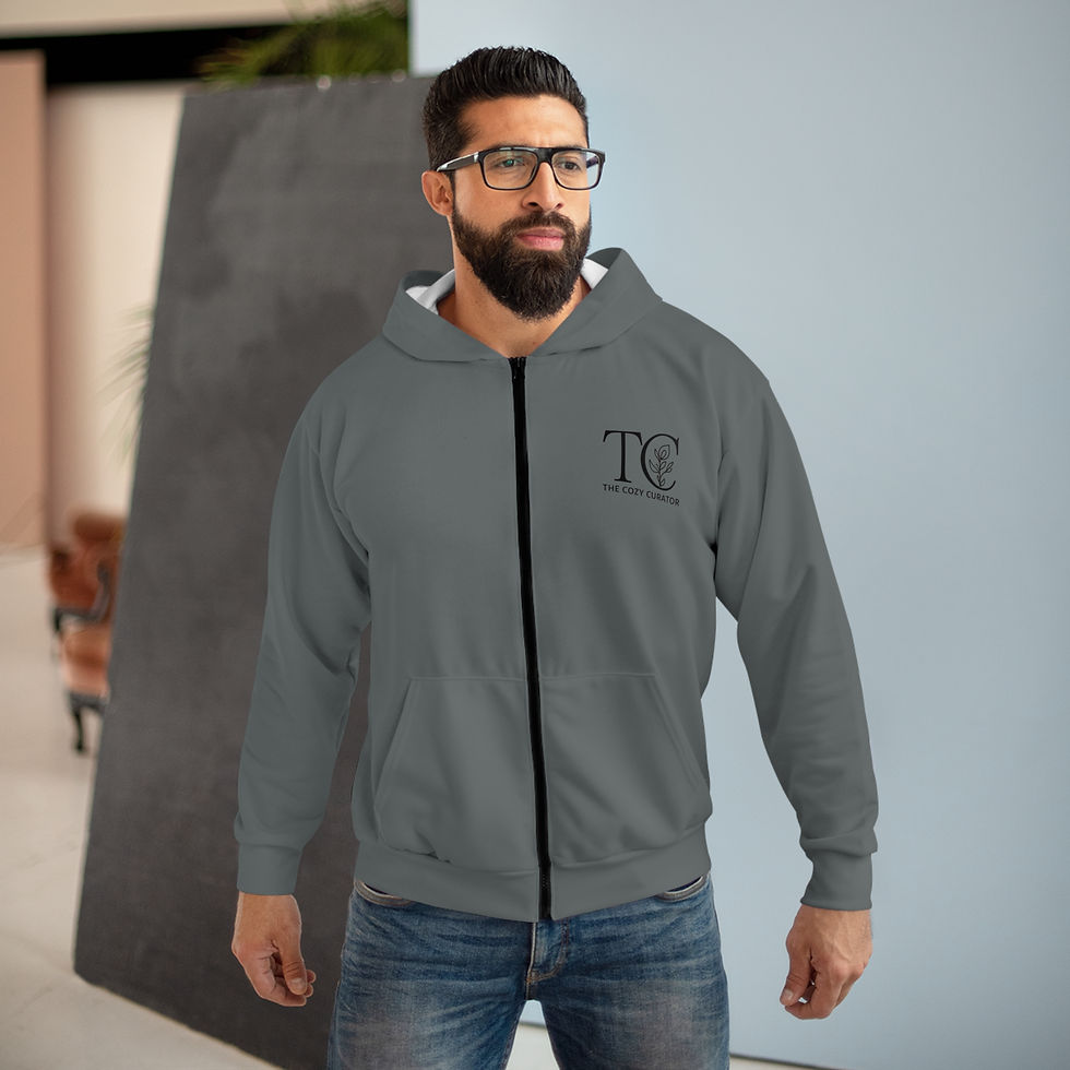 Thumbnail: The Cozy Curator Unisex Zip Hoodie (AOP)