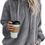Thumbnail: -Women Oversized Sherpa Pullover Hoodie with Pockets Fuzzy 8900 Star Points