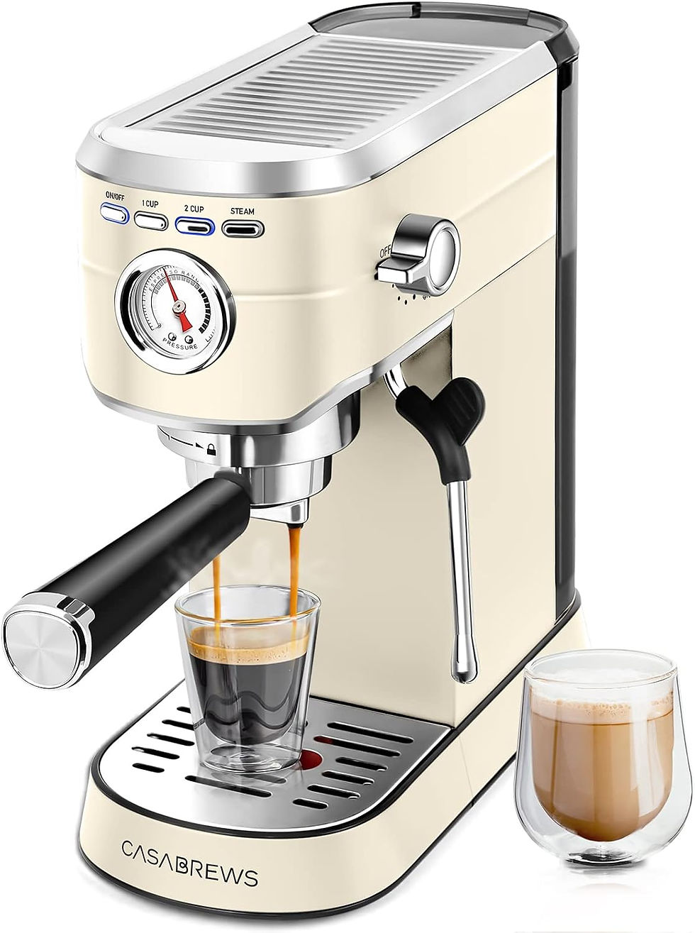 Thumbnail: CASABREWS Espresso Machine 20 Bar, Compact Espresso Maker with Steam Milk Froth