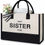 Thumbnail: -TOP Design Embroidery Initial Canvas Tote Bag, 4800 Star Points