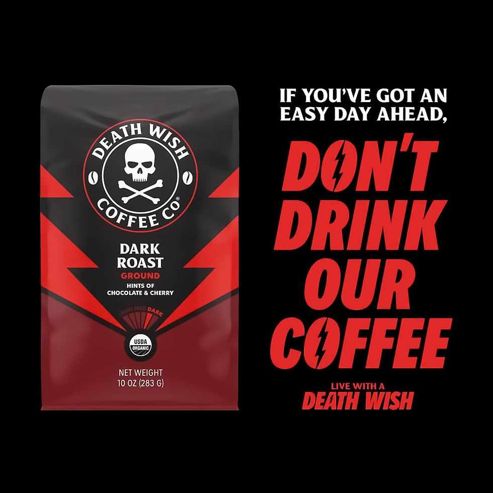 Thumbnail: Death Wish Coffee Co., Organic and Fair Trade Dark Roast Ground Coffee, 16 oz