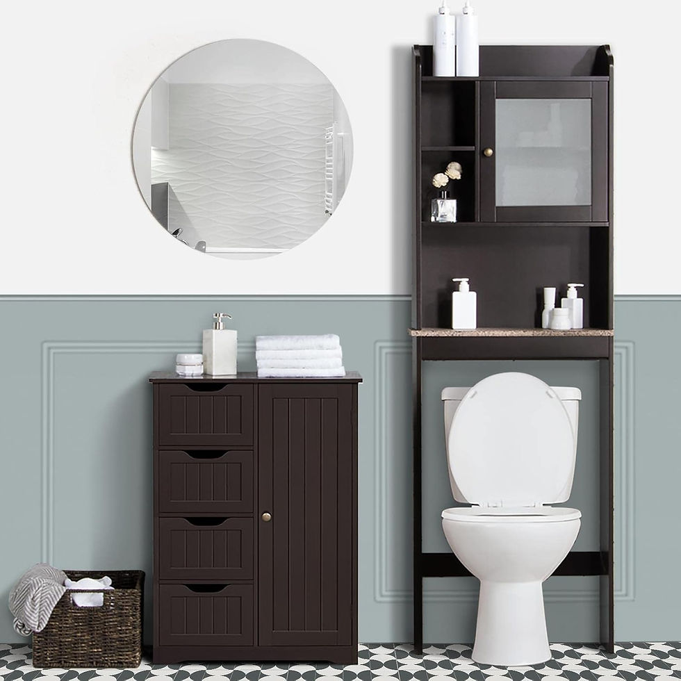 Thumbnail: Yaheetech Wooden Floor Cabinet, Side Storage Organizer with 4 Drawers and 1 Cup