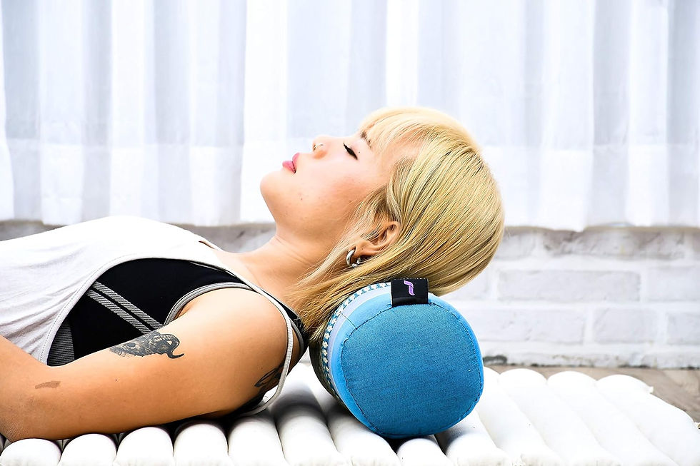 Thumbnail: Leewadee Small Yoga Bolster – Shape-Retaining Cervical Neck Roll, Tube Pillow f