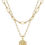 Thumbnail: -Gold Necklace for Women - 14K Solid Gold Over Layering 5900 Star Points