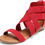 Thumbnail: - Women's Elastic Ankle Strap Low Wedges Sandals 7900 Star Points