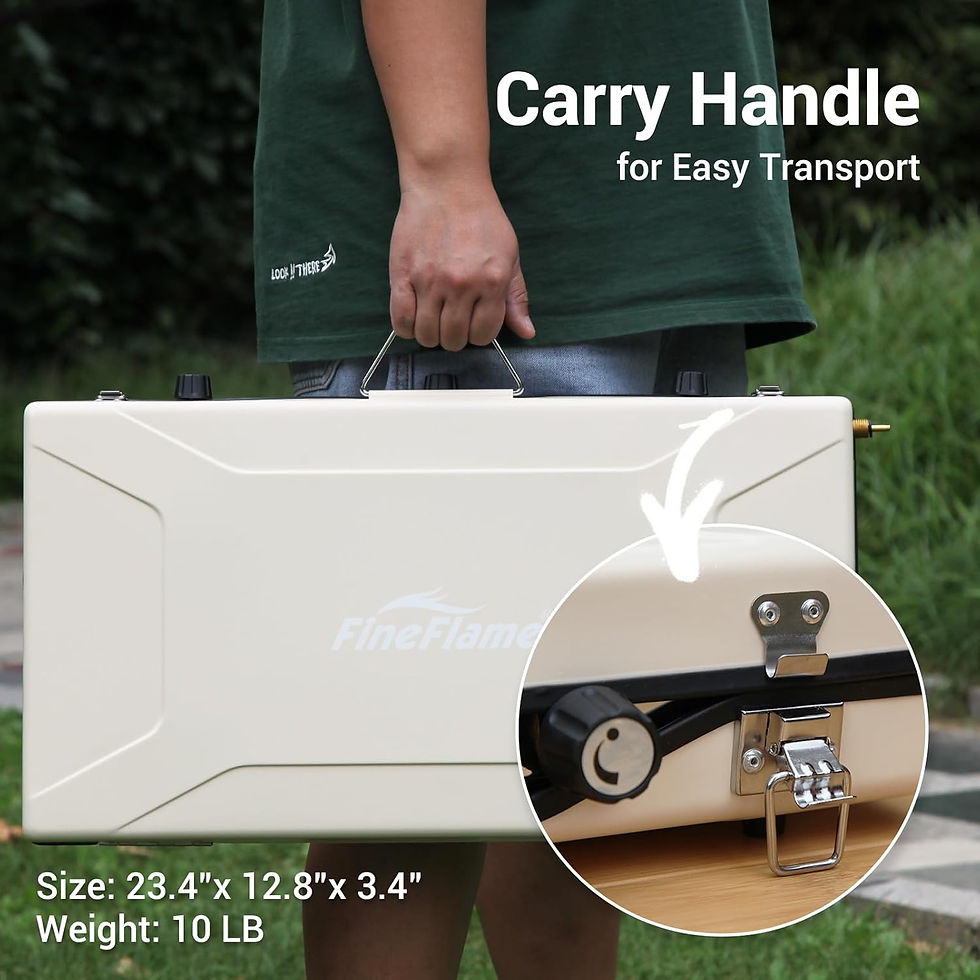 Thumbnail: Camping Stove 3 Burner 20400 BTU Propane Portable Stove with Regulator, Toast T