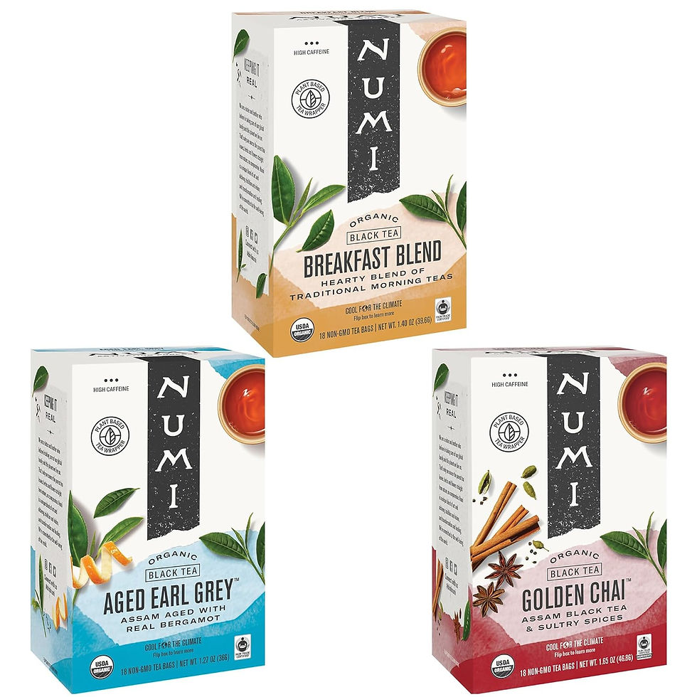 Thumbnail: Numi Organic Breakfast Blend Tea, 18 Tea Bags (Pack of 3), Assam, Ceylon & Darj