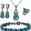 Thumbnail: - Women Jewelry Set Platinum  Necklace, Bracelet 9900 Star Points